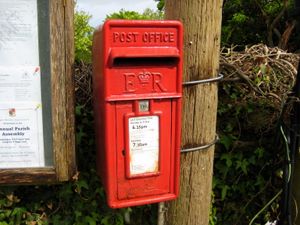 Red post office box